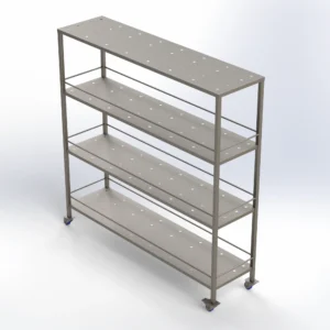 پیشگامان راه طب 21 قفسه استیل مشبک چند طبقه با چرخ ترمزدار مناسب برای حمل تجهیزات در محیطهای بهداشتی